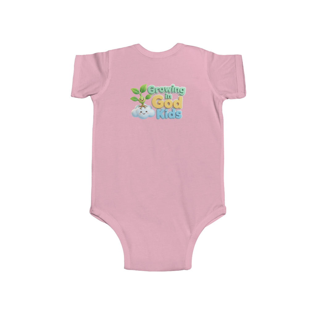 Baby Bodysuit – "Growing Like a God Kid" Cute Moon & Stars Nursery Onesie