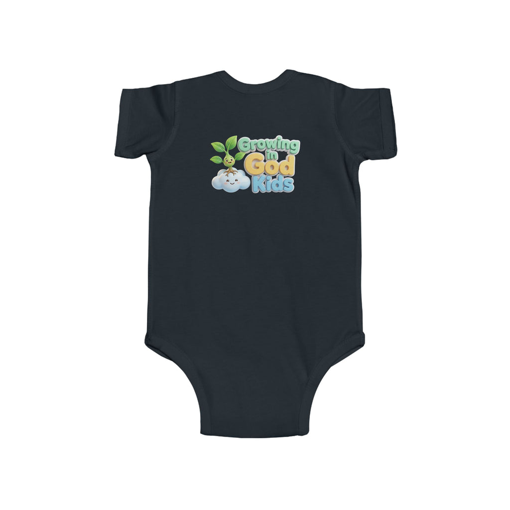 Baby Bodysuit – "Growing Like a God Kid" Cute Moon & Stars Nursery Onesie