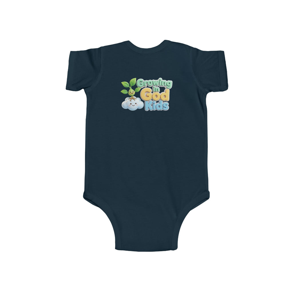 Baby Bodysuit – "Growing Like a God Kid" Cute Moon & Stars Nursery Onesie