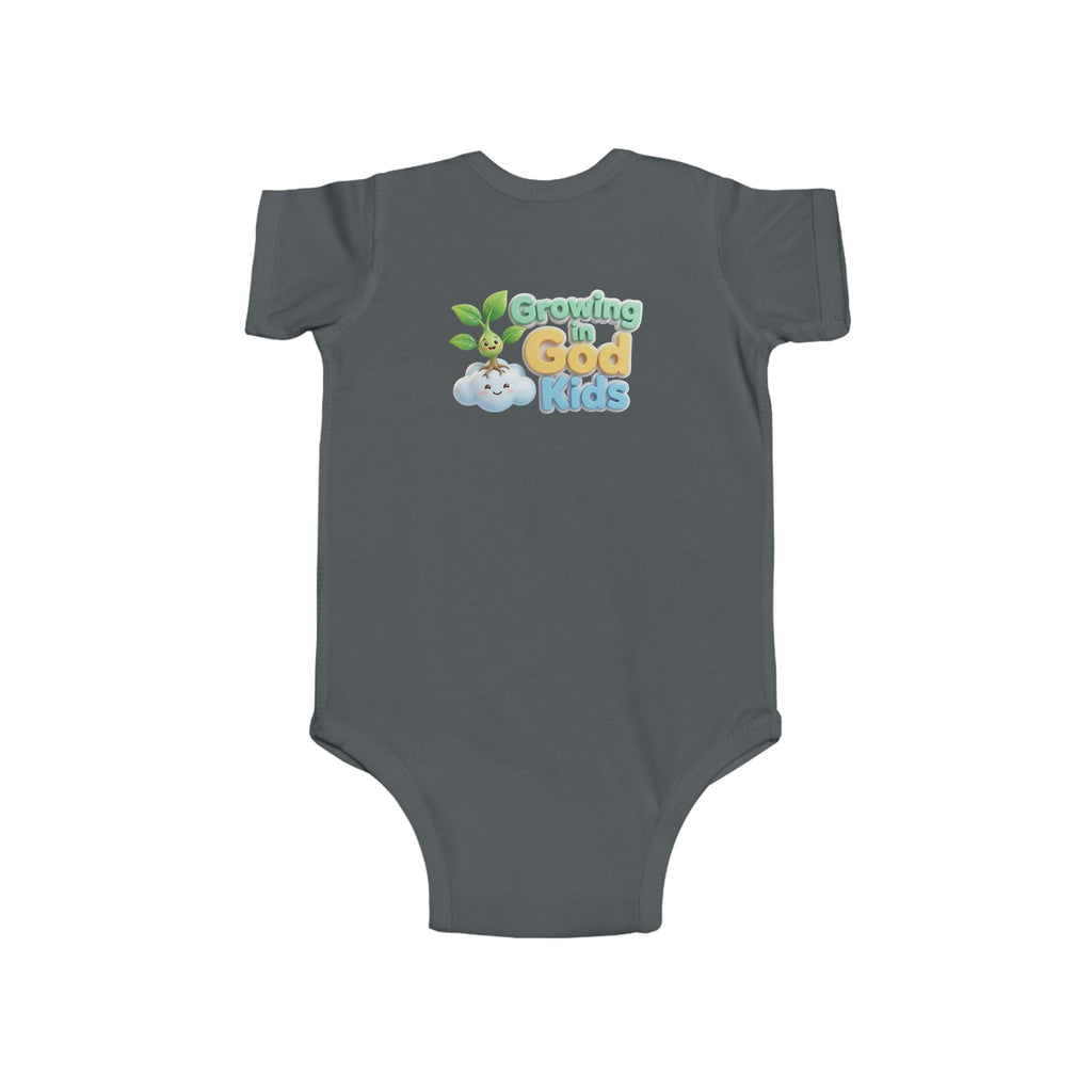 Baby Bodysuit – "Growing Like a God Kid" Cute Moon & Stars Nursery Onesie