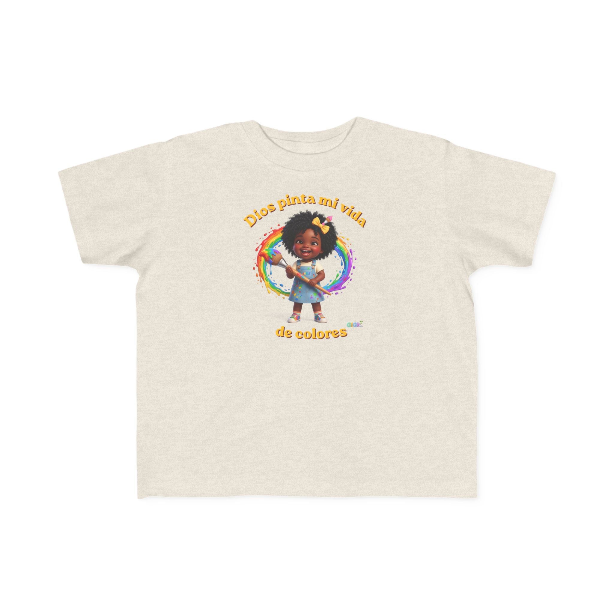 Growing God Kids Toddler Tee — "Dios pinta mi vida de colores" Faith-Based Graphic Shirt