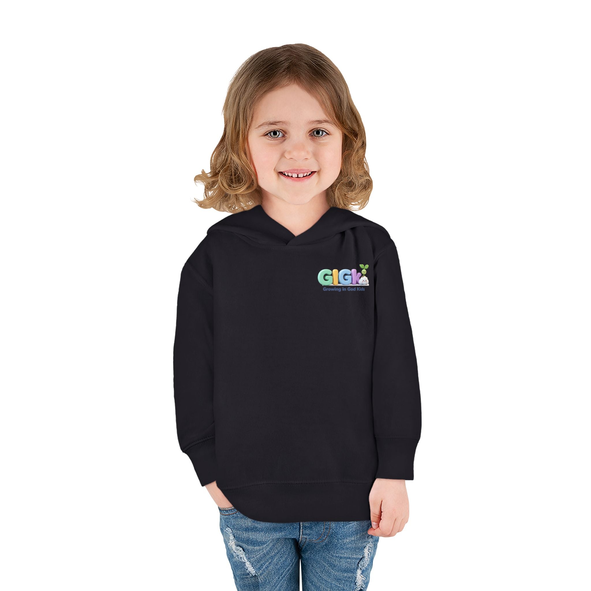 Toddler Hoodie — "¡Pequeña y Fuerte!" Superhero Girl Pullover