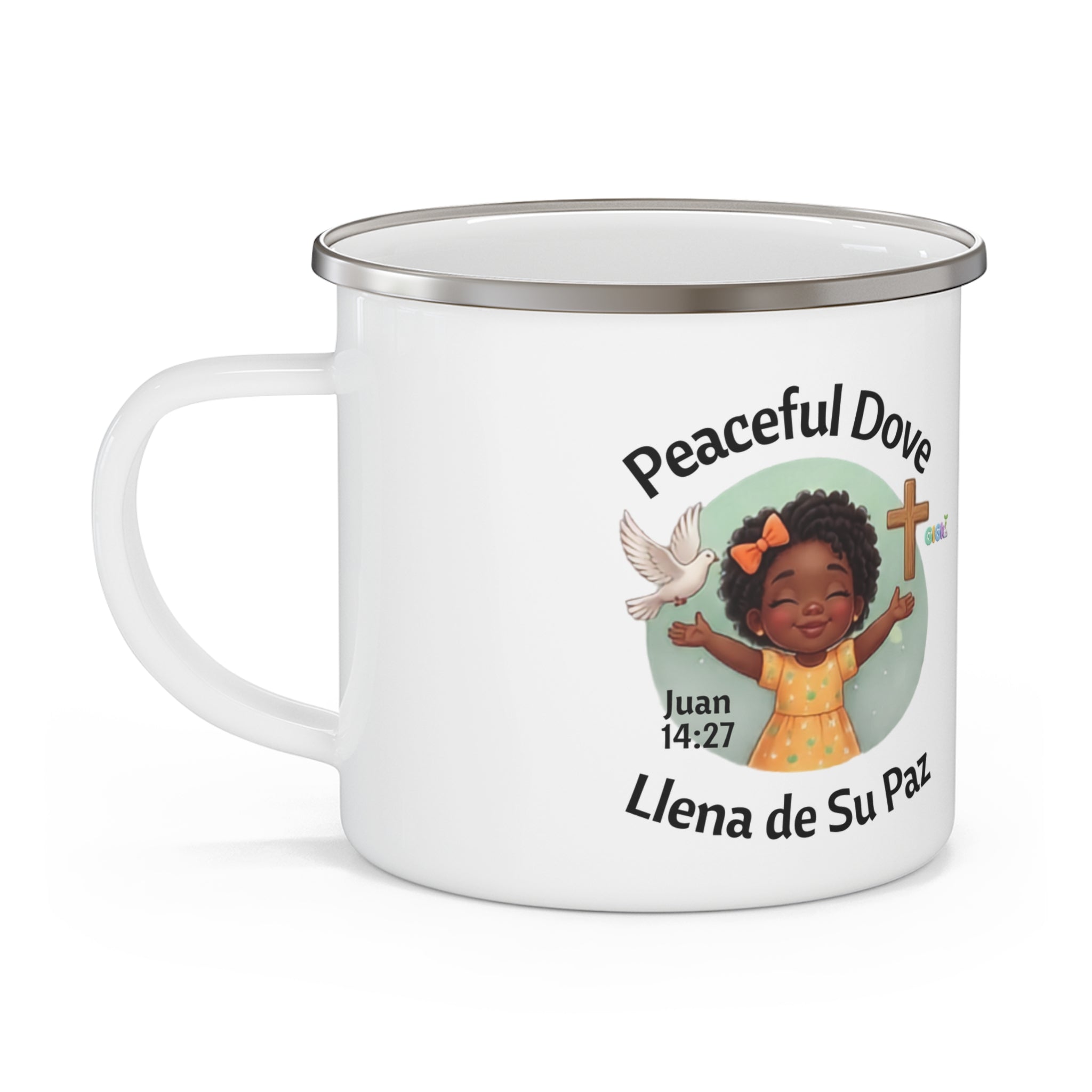 Enamel Mug — "Growing in God Kids" Cute Faith-Based Camping Cup