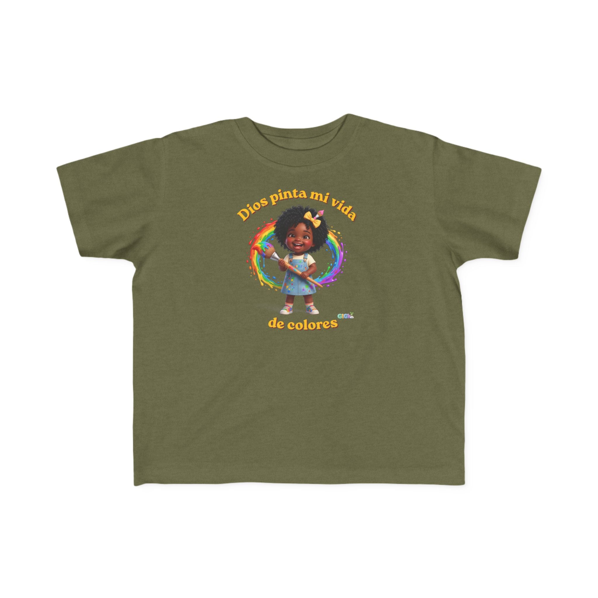 Growing God Kids Toddler Tee — "Dios pinta mi vida de colores" Faith-Based Graphic Shirt