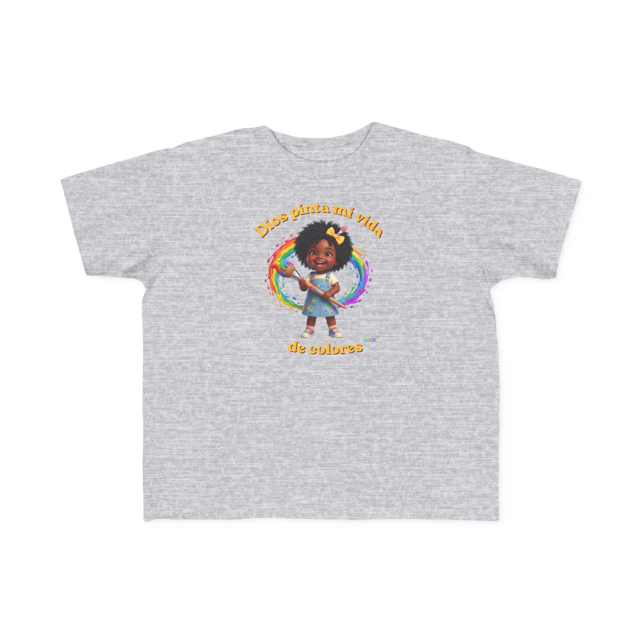 Growing God Kids Toddler Tee — "Dios pinta mi vida de colores" Faith-Based Graphic Shirt
