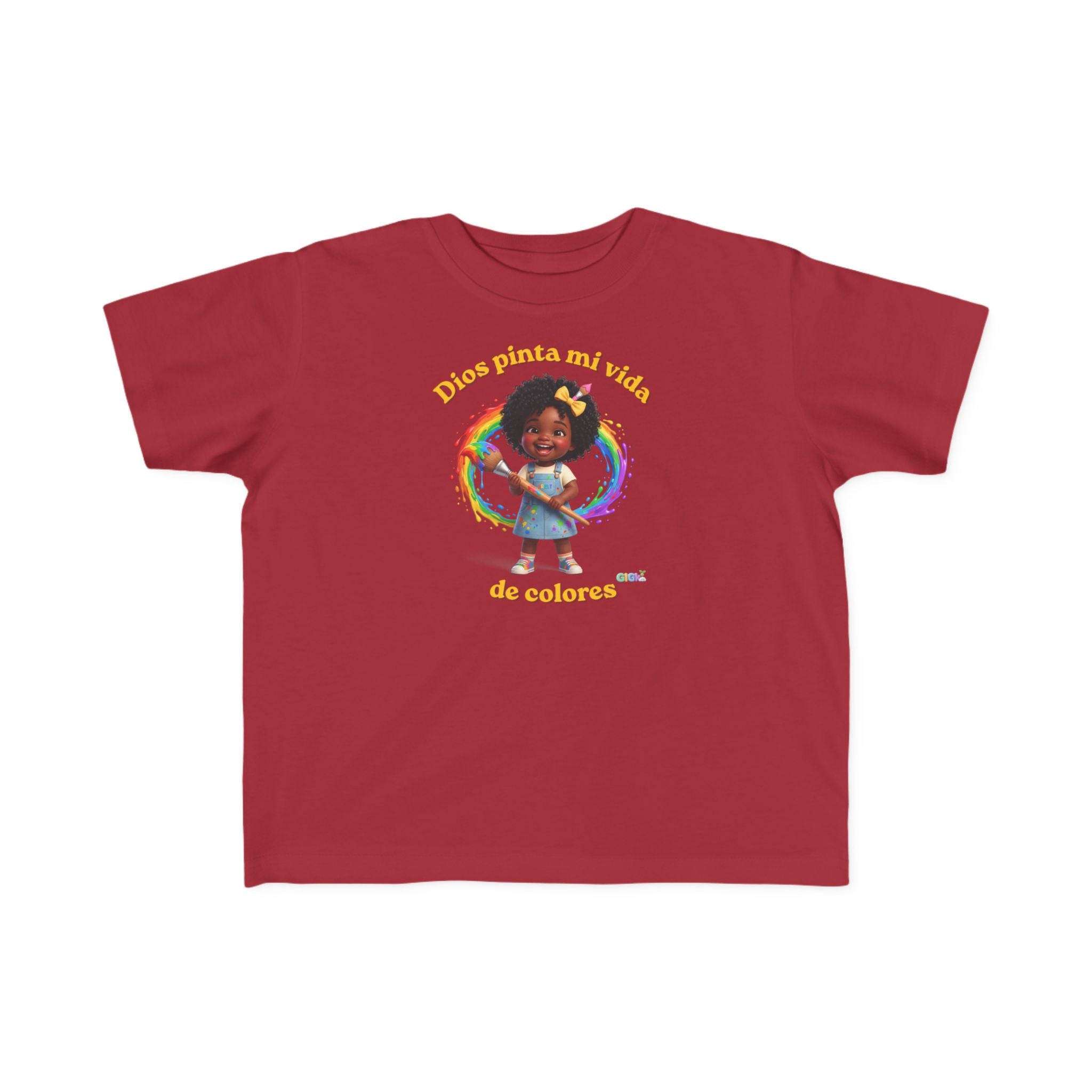 Growing God Kids Toddler Tee — "Dios pinta mi vida de colores" Faith-Based Graphic Shirt